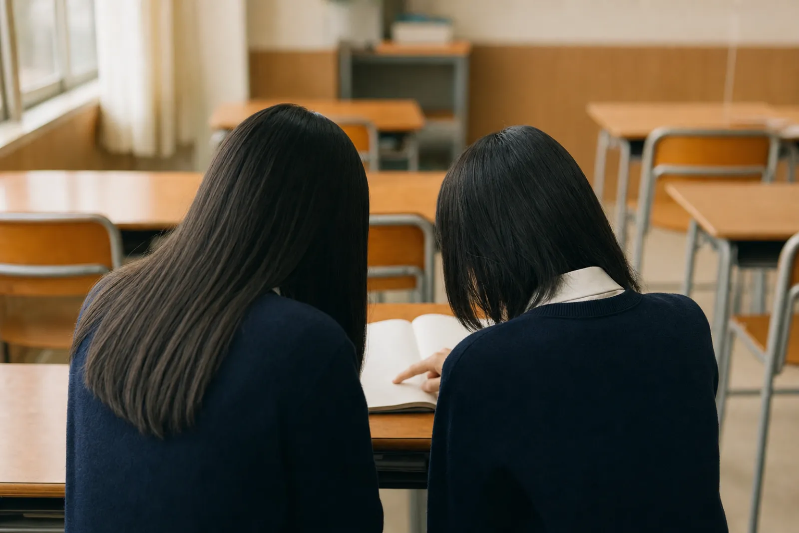 自習室で学習する生徒たち